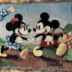 Vintage Disneyland Mickey and Minnie and Friends Blanket